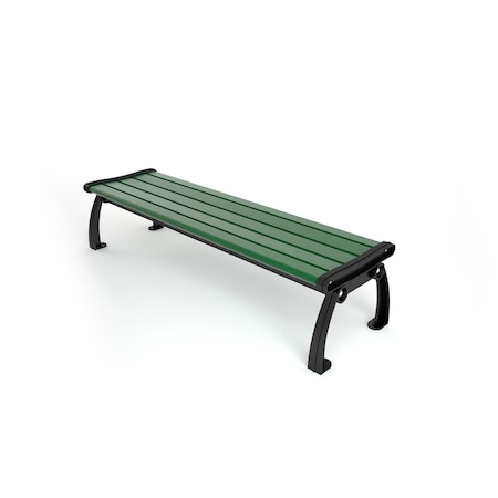 Green 6' Heritage Backless Bench With Black Frame